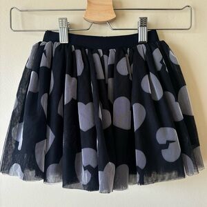 HUX Girls Black and Gray Heart Pattern Skirt Tulle mini skirt Valentine's day 5T